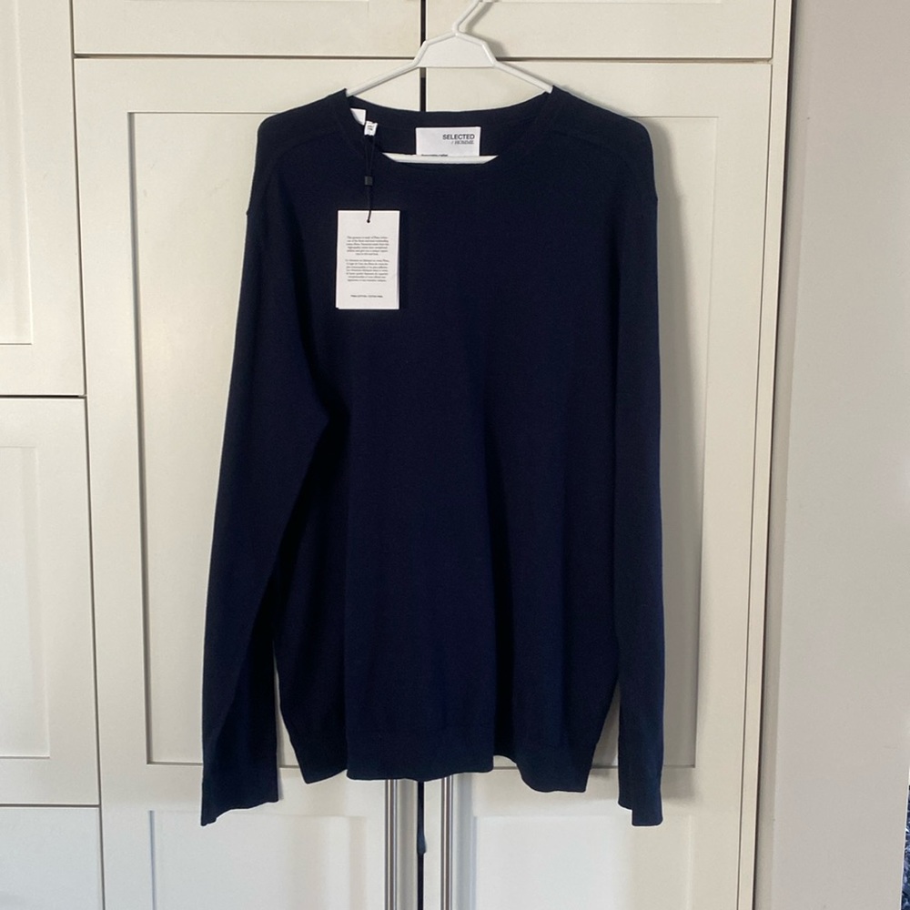 Selected Homme Crew Neck Pima Cotton Sweater